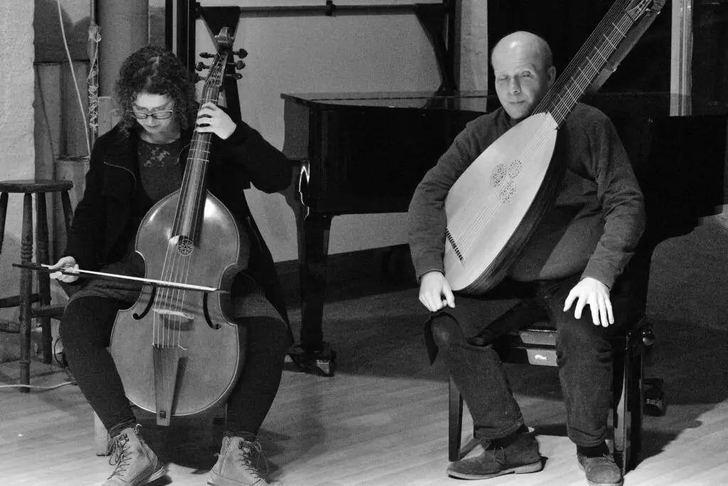 Kate and Matt Wadsworth playing music