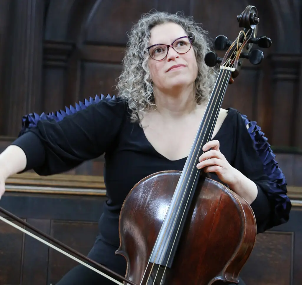 Kate Wadsworth playing the cello